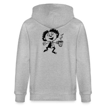 Heiße Tasse - Stanley/Stella Unisex Bio-Kapuzenjacke CULTIVATOR  - Grau meliert - Hinten - Luana (180cm)