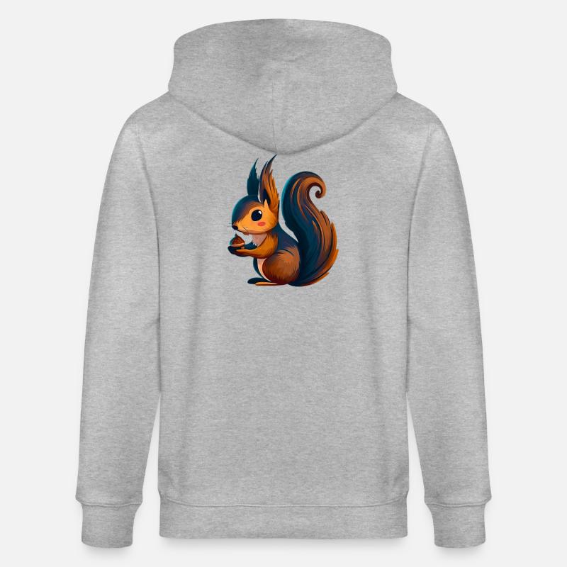 Eichhörnchen - Stanley/Stella Unisex Bio-Kapuzenjacke CULTIVATOR  - Grau meliert