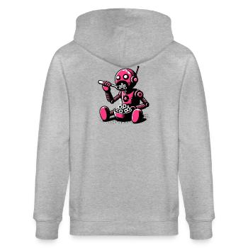 Robot extraterrestre martien extraterrestre - Veste à capuche bio CULTIVATOR Stanley/Stella Unisexe - gris chiné - Dos - Luana (180cm)