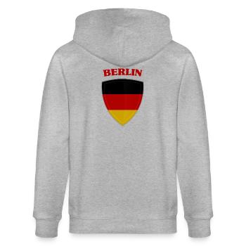 Berlin - Stanley/Stella Unisex Bio-Kapuzenjacke CULTIVATOR  - Grau meliert - Hinten - Luana (180cm)