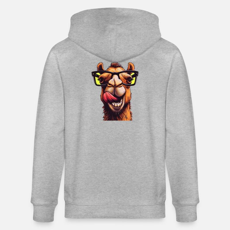 Camel avec lunettes de soleil - Veste à capuche bio CULTIVATOR Stanley/Stella Unisexe - gris chiné