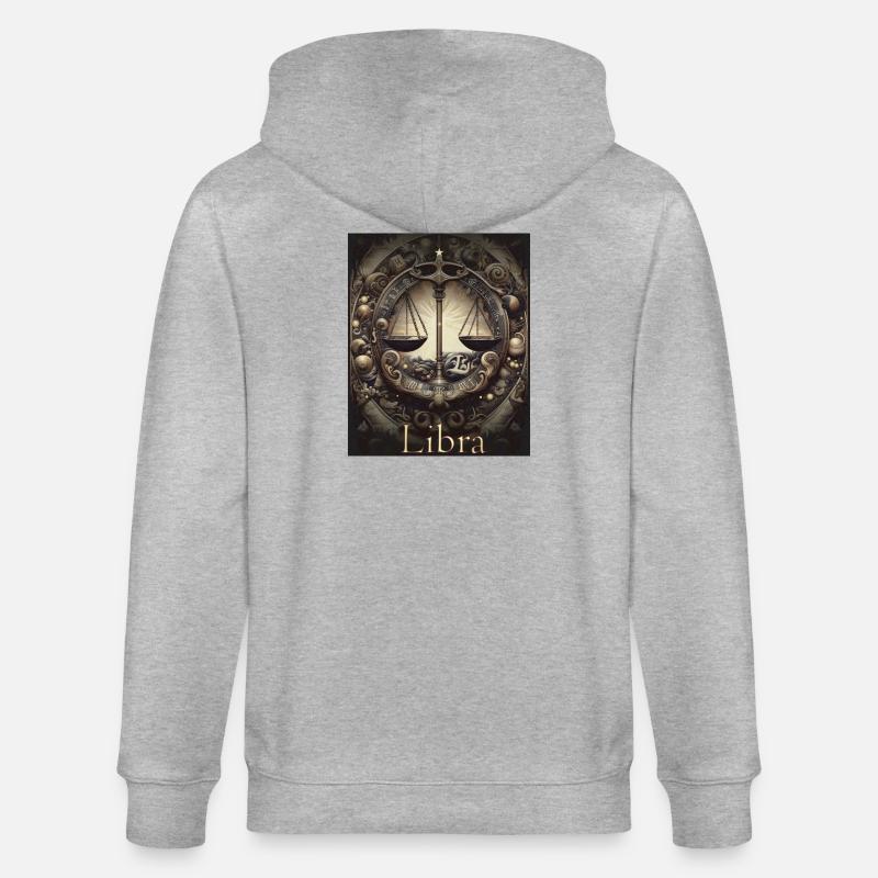 Libra Sternzeit Waage Sternzeichen - Waage - Stanley/Stella Unisex Bio-Kapuzenjacke CULTIVATOR - Grau meliert