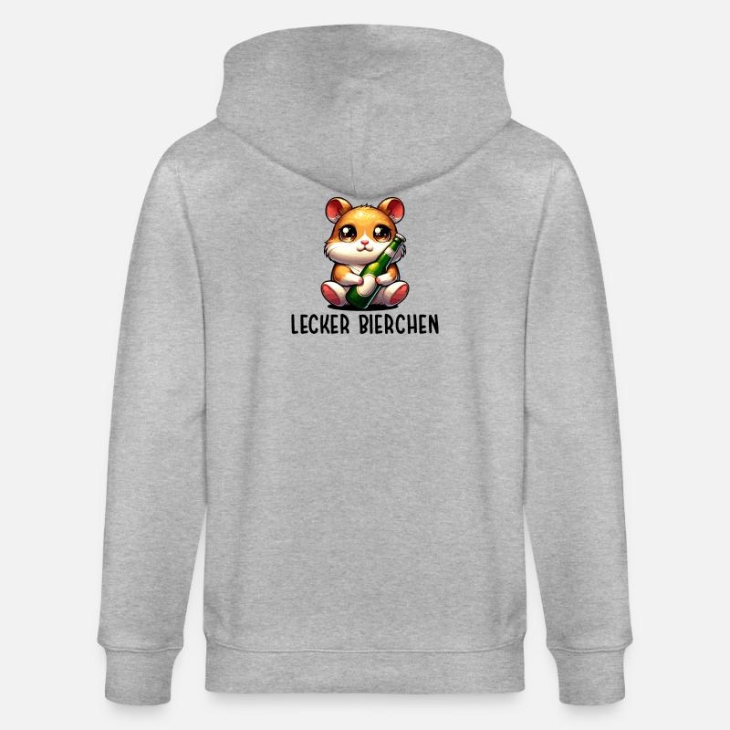 LECKER BIERCHEN Sad Hamster Meme - Stanley/Stella Unisex Bio-Kapuzenjacke CULTIVATOR  - Grau meliert