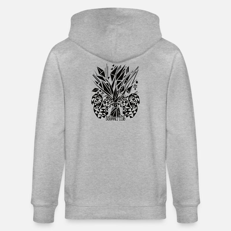 Lebensbaum mit Eichhörnchen – Geometrisches Design - Stanley/Stella Unisex Bio-Kapuzenjacke CULTIVATOR - Grau meliert
