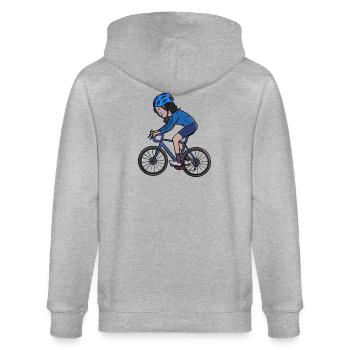 Kamala Harris Bike - Stanley/Stella CULTIVATOR  Unisex Organic Hooded Jacket - heather grey - Back - Luana (180cm)