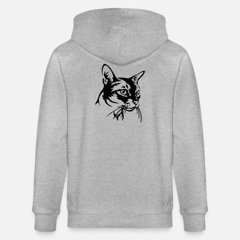 Abessiner Katze - Stanley/Stella Unisex Bio-Kapuzenjacke CULTIVATOR - Grau meliert