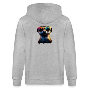Lunettes de soleil suricate coloré mignon suricate - Veste à capuche bio CULTIVATOR Stanley/Stella Unisexe - gris chiné - Dos - Luana (180cm)