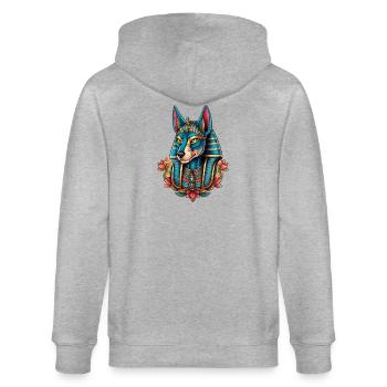 Illustration von Anubis - Stanley/Stella Unisex Bio-Kapuzenjacke CULTIVATOR  - Grau meliert - Hinten - Luana (180cm)