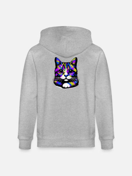 Cat - Stanley/Stella CULTIVATOR Unisex Organic Hooded Jacket - heather grey