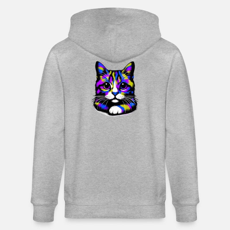 Chat - Veste à capuche bio CULTIVATOR Stanley/Stella Unisexe - gris chiné