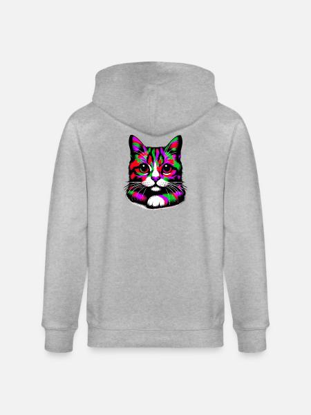 Chat - Veste à capuche bio CULTIVATOR Stanley/Stella Unisexe - gris chiné