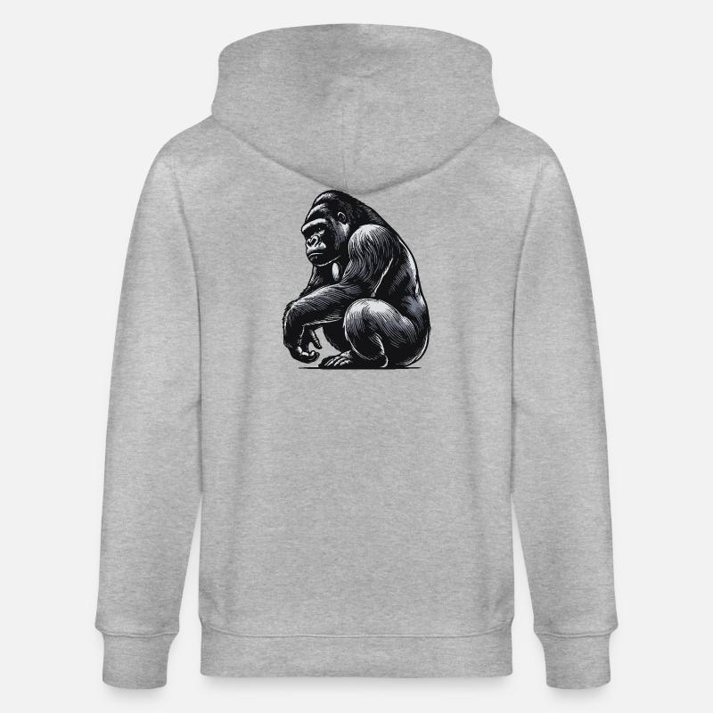 Gorille - Veste à capuche bio CULTIVATOR Stanley/Stella Unisexe - gris chiné