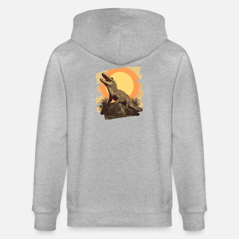 Crocodile Rétro - Veste à capuche bio CULTIVATOR Stanley/Stella Unisexe - gris chiné