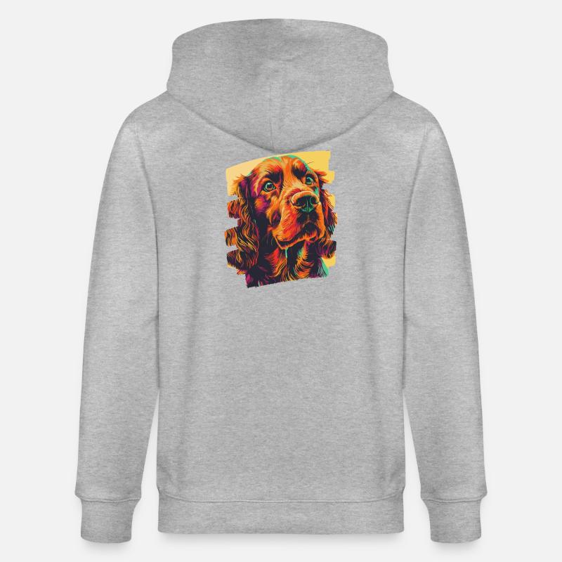 Cocker Spaniel - Veste à capuche bio CULTIVATOR Stanley/Stella Unisexe - gris chiné