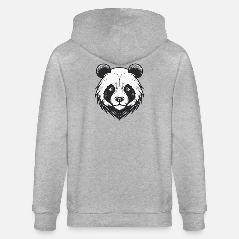 Visage d’ours avec breloque d’animal sauvage - Veste à capuche bio CULTIVATOR Stanley/Stella Unisexe - gris chiné