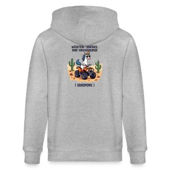 Desert Unicorn - Stanley/Stella CULTIVATOR  Unisex Organic Hooded Jacket - heather grey - Back - Luana (180cm)