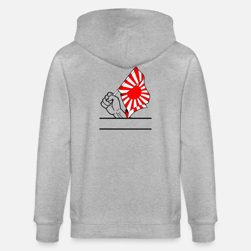 Faust mit aufgehender Sonne Flagge 2 - Stanley/Stella Unisex Bio-Kapuzenjacke CULTIVATOR  - Grau meliert