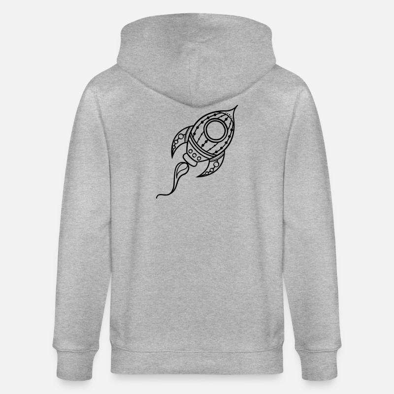 Fusée Doodle Voyage dans l’espace - Veste à capuche bio CULTIVATOR Stanley/Stella Unisexe - gris chiné