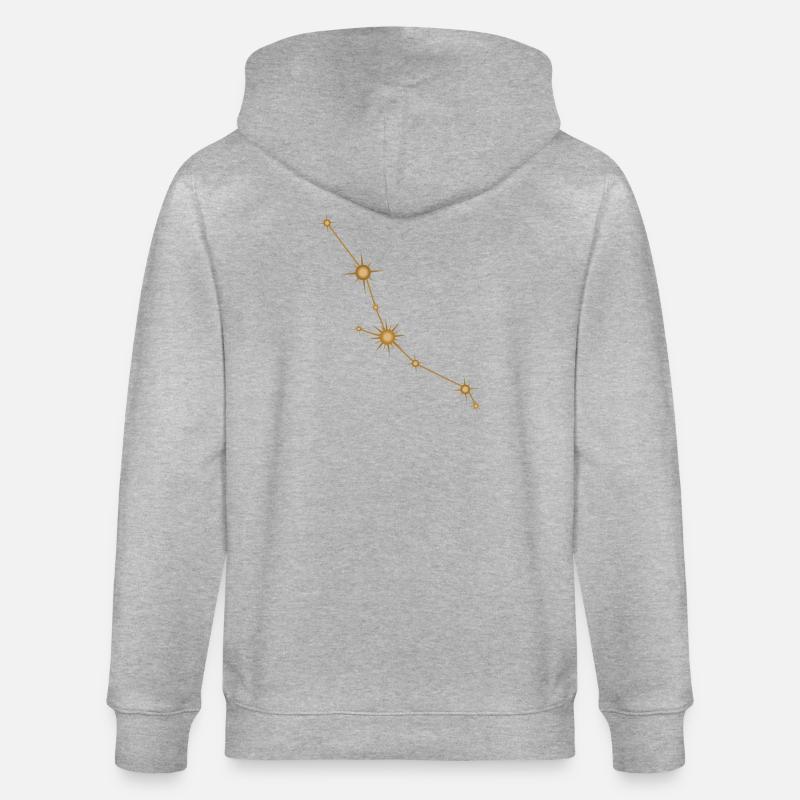 Sternbild Stier Sternzeichen Sternzeichen Golden - Stanley/Stella Unisex Bio-Kapuzenjacke CULTIVATOR - Grau meliert