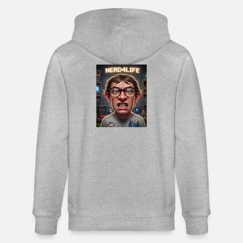 Nerd4Life Impression de style pixel - Veste à capuche bio CULTIVATOR Stanley/Stella Unisexe - gris chiné