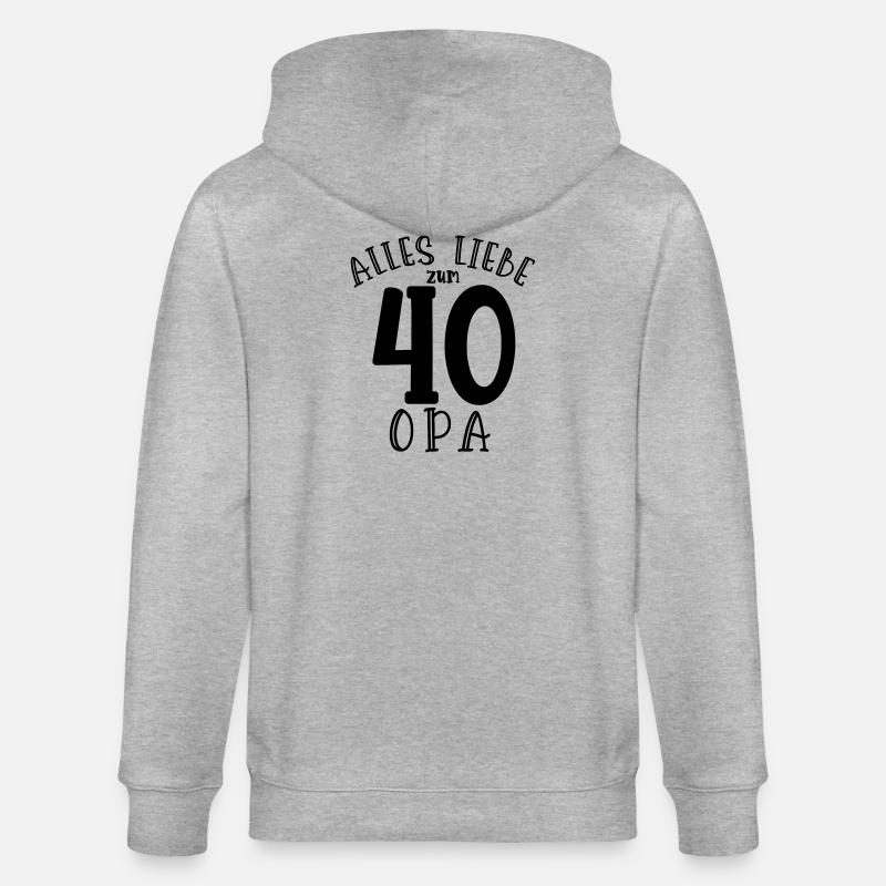 Joyeux 40e anniversaire Papi - Veste à capuche bio CULTIVATOR Stanley/Stella Unisexe - gris chiné