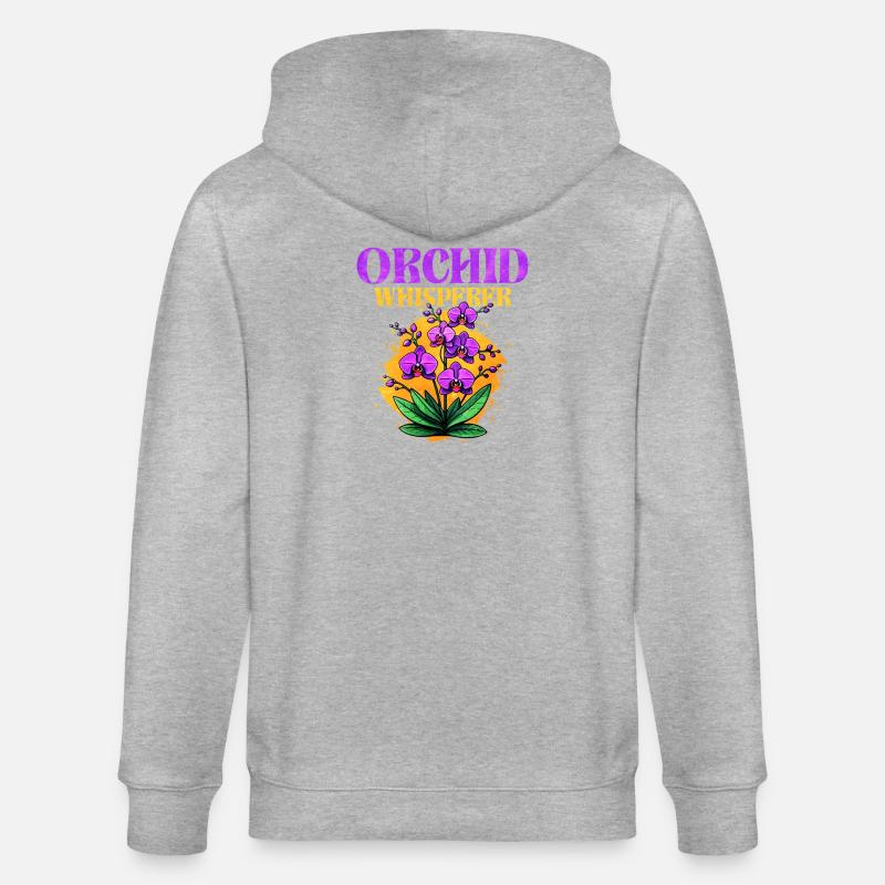 Conception de murmure d'orchidée - Veste à capuche bio CULTIVATOR Stanley/Stella Unisexe - gris chiné