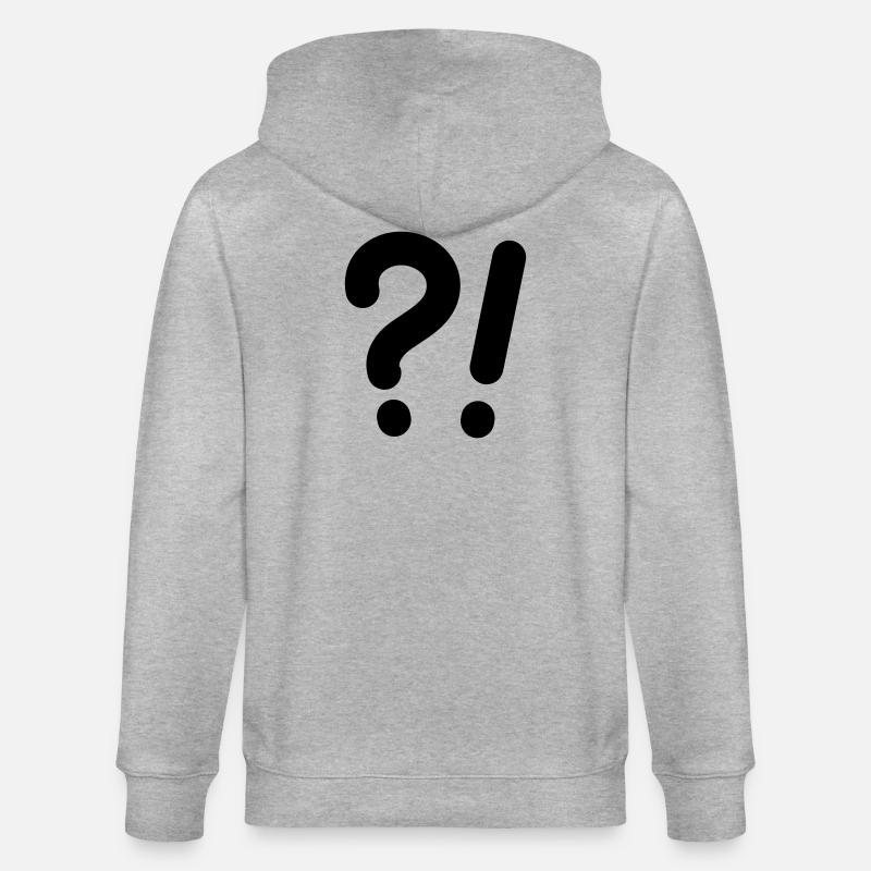 Points d’interrogation et points d’exclamation - Veste à capuche bio CULTIVATOR Stanley/Stella Unisexe - gris chiné