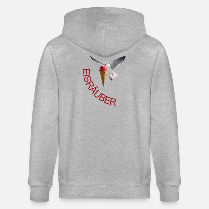 Möwe mit Eiscreme Eisräuber - Veste à capuche bio CULTIVATOR Stanley/Stella Unisexe - gris chiné