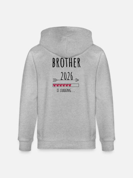 Brother to be 2026 Gift Pregnancy - Stanley/Stella CULTIVATOR Unisex Organic Hooded Jacket - heather grey