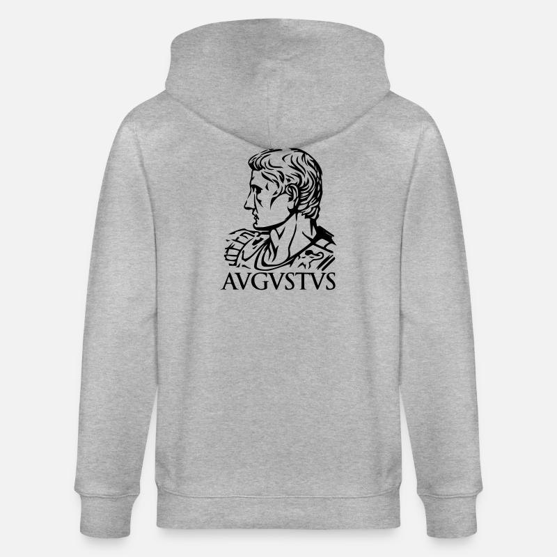 Auguste empereur romain « AVGVSTVS » Histoire Hommage - Veste à capuche bio CULTIVATOR Stanley/Stella Unisexe - gris chiné