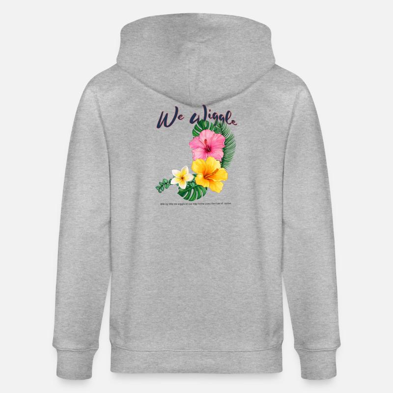 Nous remuons la fleur tropicale d’hibiscus - Veste à capuche bio CULTIVATOR Stanley/Stella Unisexe - gris chiné