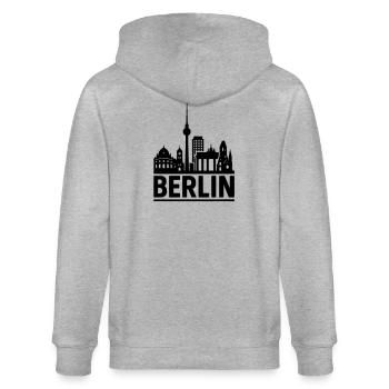 Berlin Skyline Hauptstadt - Stanley/Stella Unisex Bio-Kapuzenjacke CULTIVATOR  - Grau meliert - Hinten - Luana (180cm)