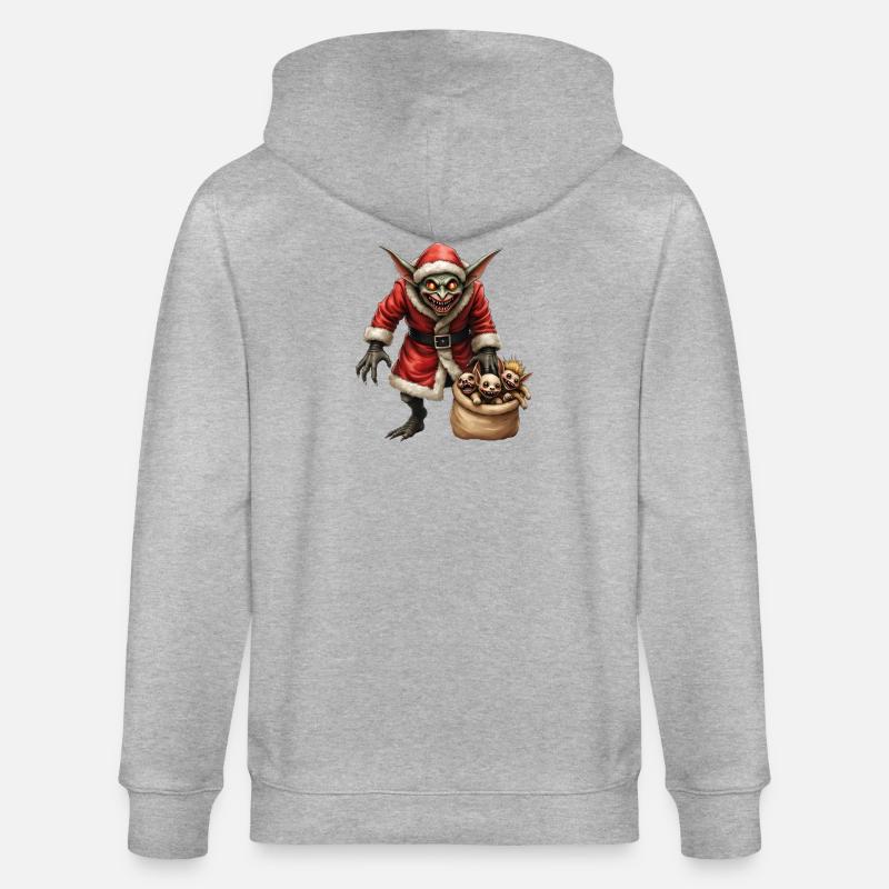 Gobelin de Noël avec des créatures - Veste à capuche bio CULTIVATOR Stanley/Stella Unisexe - gris chiné