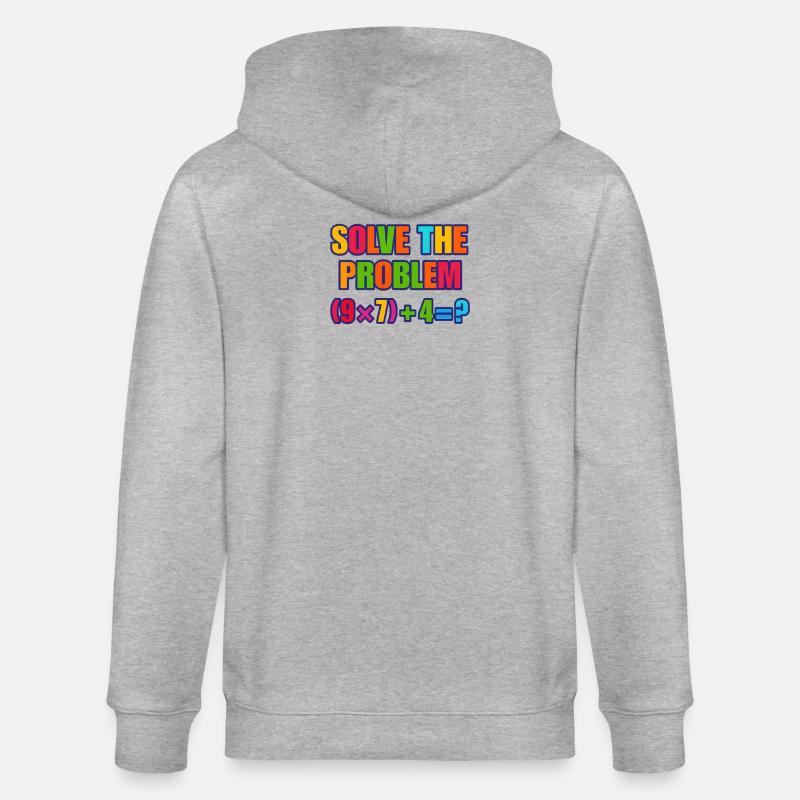67 Meme, Solve the Problem Math Puzzle  - Stanley/Stella CULTIVATOR  Unisex Organic Hooded Jacket - heather grey