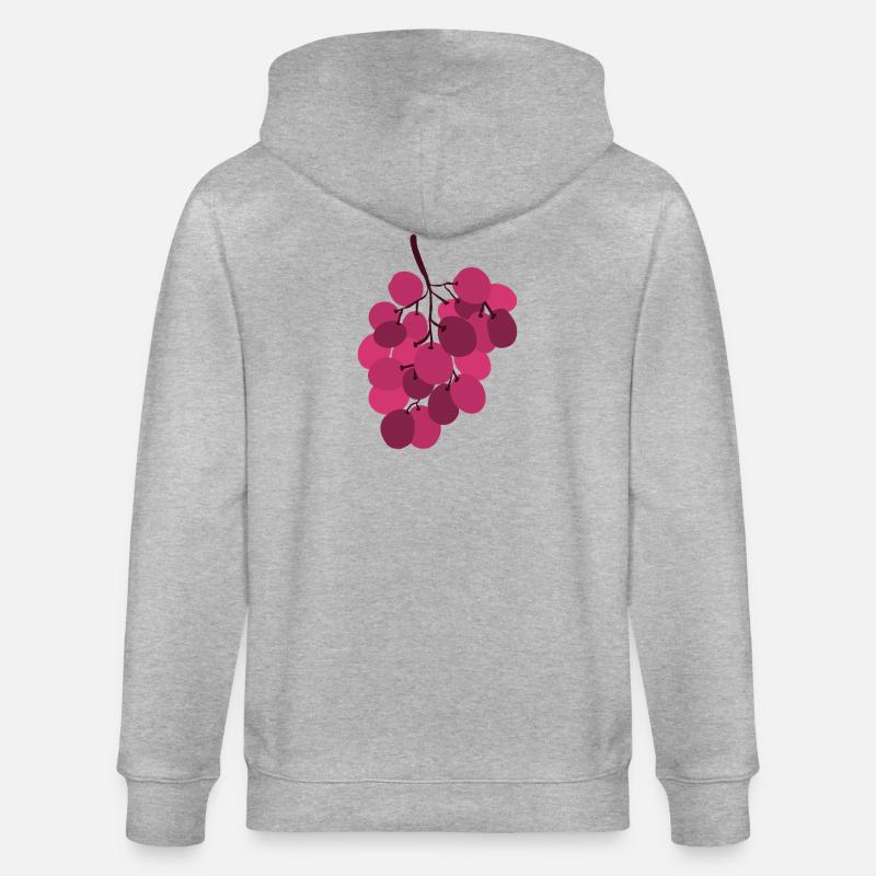Lebendige rosa Trauben Traube - Stanley/Stella Unisex Bio-Kapuzenjacke CULTIVATOR  - Grau meliert