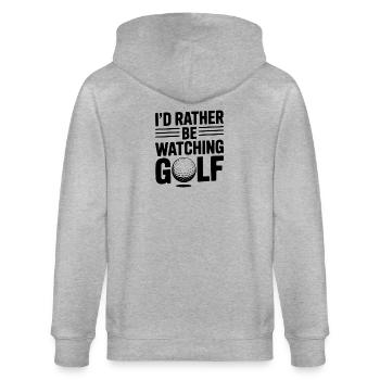 Ich schaue lieber Golf - Stanley/Stella Unisex Bio-Kapuzenjacke CULTIVATOR  - Grau meliert - Hinten - Luana (180cm)