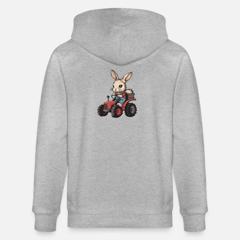 Éleveur de tracteurs de lapin - Veste à capuche bio CULTIVATOR Stanley/Stella Unisexe - gris chiné