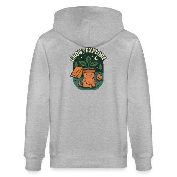 Grow & Explore - Stanley/Stella Unisex Bio-Kapuzenjacke CULTIVATOR  - Grau meliert - Hinten - Luana (180cm)