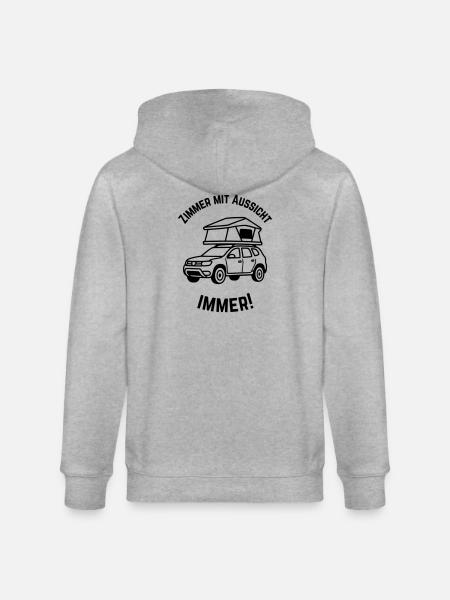 Dachzelt mit Aussicht - Stanley/Stella Unisex Bio-Kapuzenjacke CULTIVATOR - Grau meliert
