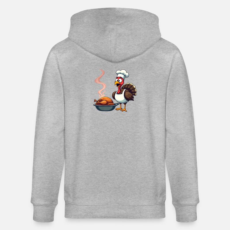 Cuisinier de dinde de Thanksgiving - Veste à capuche bio CULTIVATOR Stanley/Stella Unisexe - gris chiné