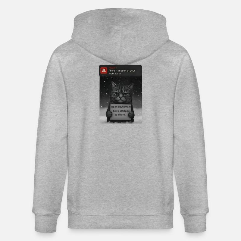 Cat a un message pour vous - Funnier - Veste à capuche bio CULTIVATOR Stanley/Stella Unisexe - gris chiné