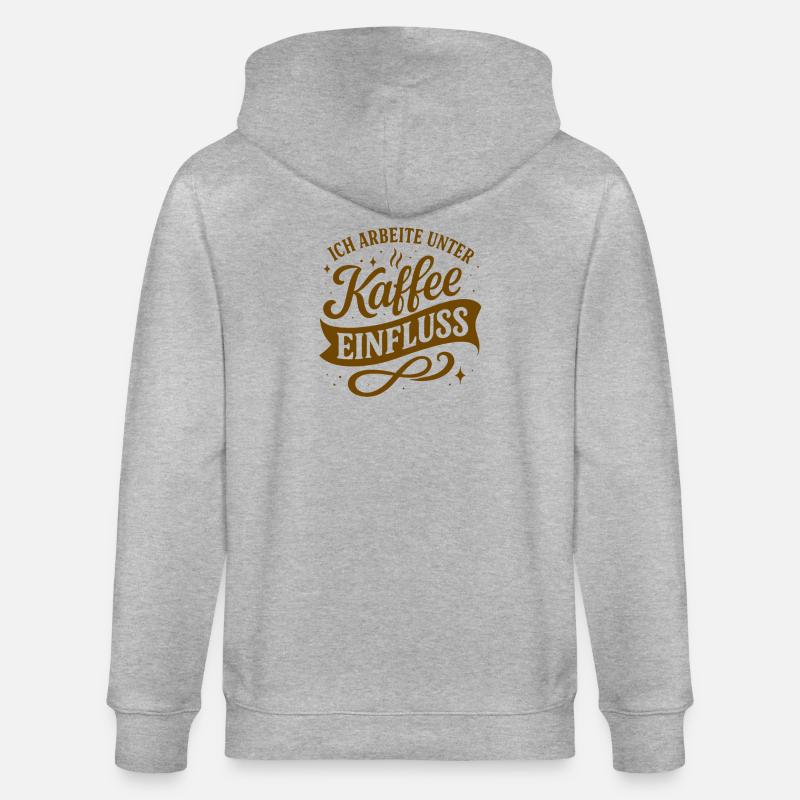 Je travaille sous l’influence du café - Veste à capuche bio CULTIVATOR Stanley/Stella Unisexe - gris chiné