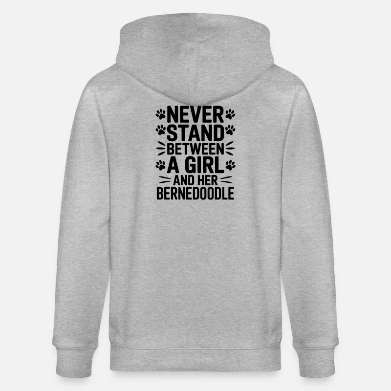 Bernedoodle Spruch Mädchen Bernedoodle Geschenk - Stanley/Stella Unisex Bio-Kapuzenjacke CULTIVATOR  - Grau meliert