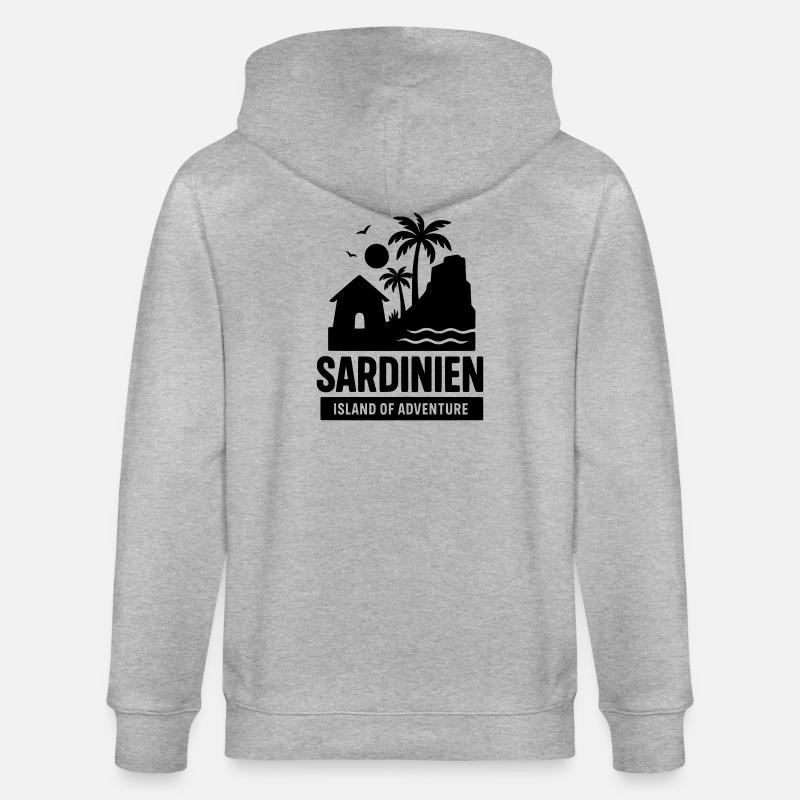 Points de repère de la Sardaigne - Veste à capuche bio CULTIVATOR Stanley/Stella Unisexe - gris chiné