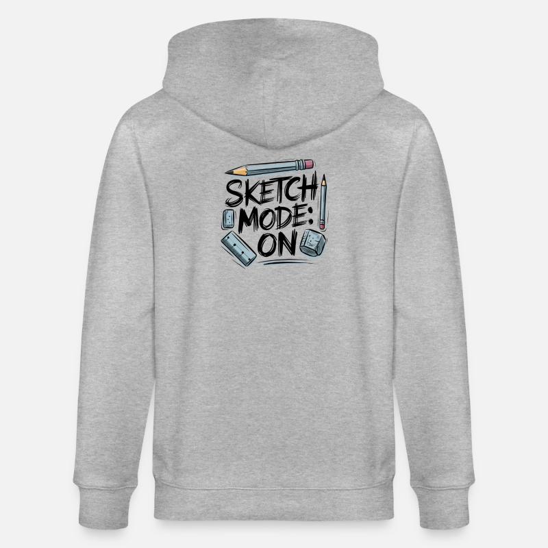 Sketch Mode: ON – Creative Mode Active - Stanley/Stella CULTIVATOR Unisex Organic Hooded Jacket - heather grey