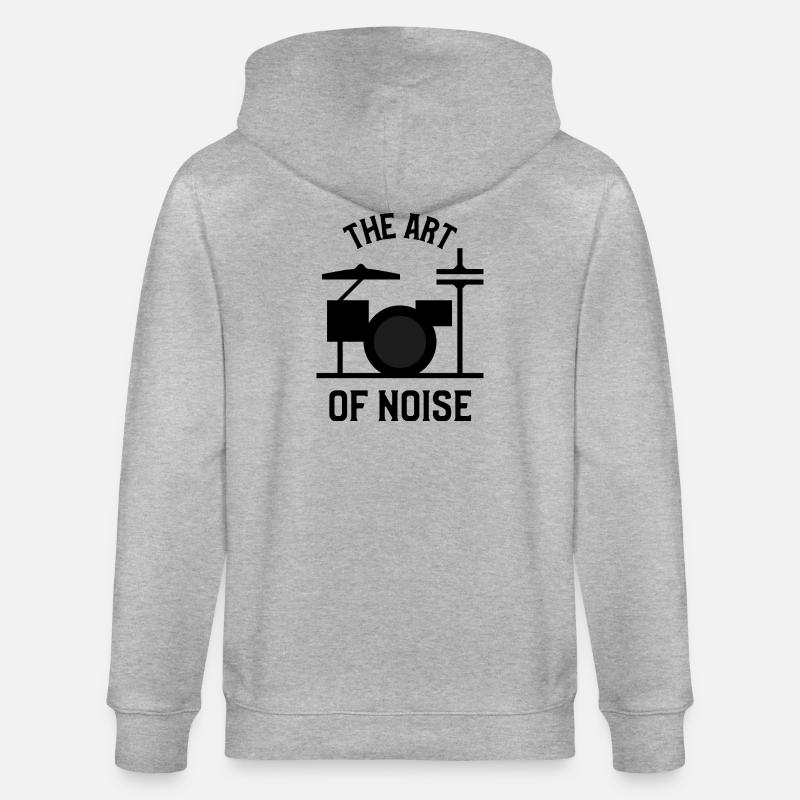 Die Kunst des Lärms – Drumkit-Design - Stanley/Stella Unisex Bio-Kapuzenjacke CULTIVATOR  - Grau meliert