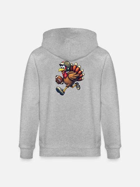 Thanksgiving Football Truthahn - Stanley/Stella Unisex Bio-Kapuzenjacke CULTIVATOR - Grau meliert
