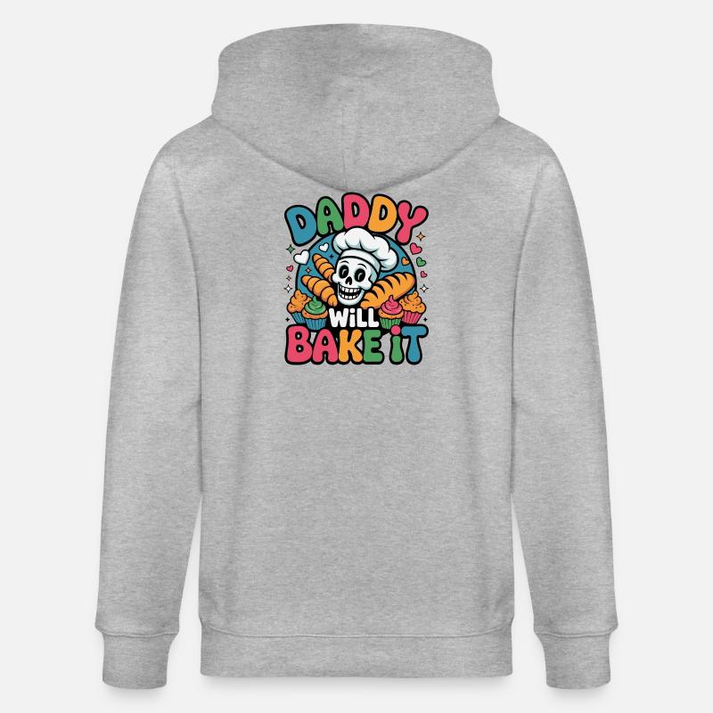 Daddy Will Bake It Skull Bakery - Stanley/Stella Unisex Bio-Kapuzenjacke CULTIVATOR  - Grau meliert