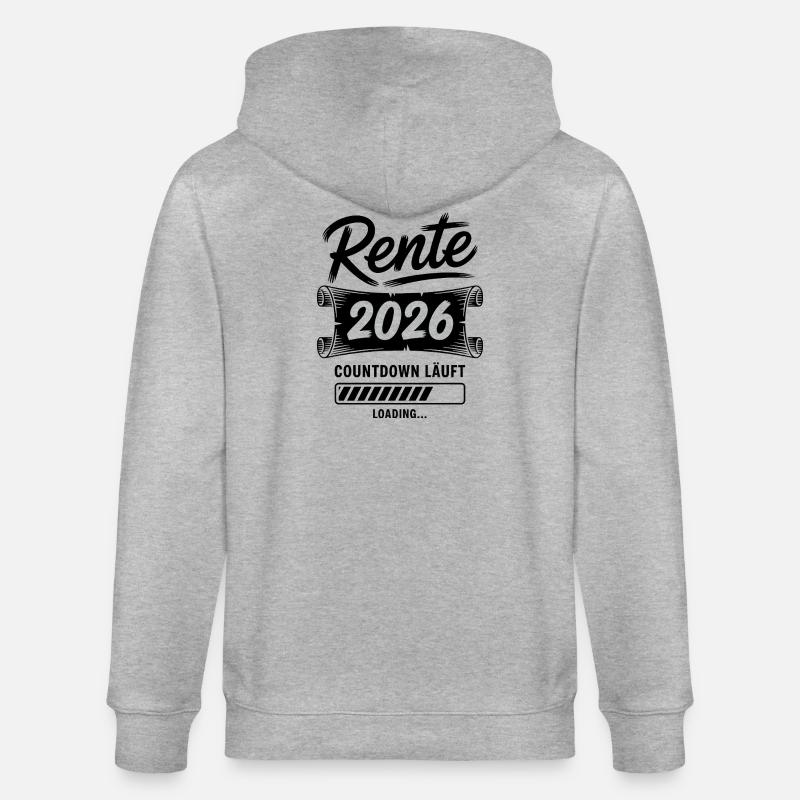 Pension countdown is on - Stanley/Stella CULTIVATOR  Unisex Organic Hooded Jacket - heather grey