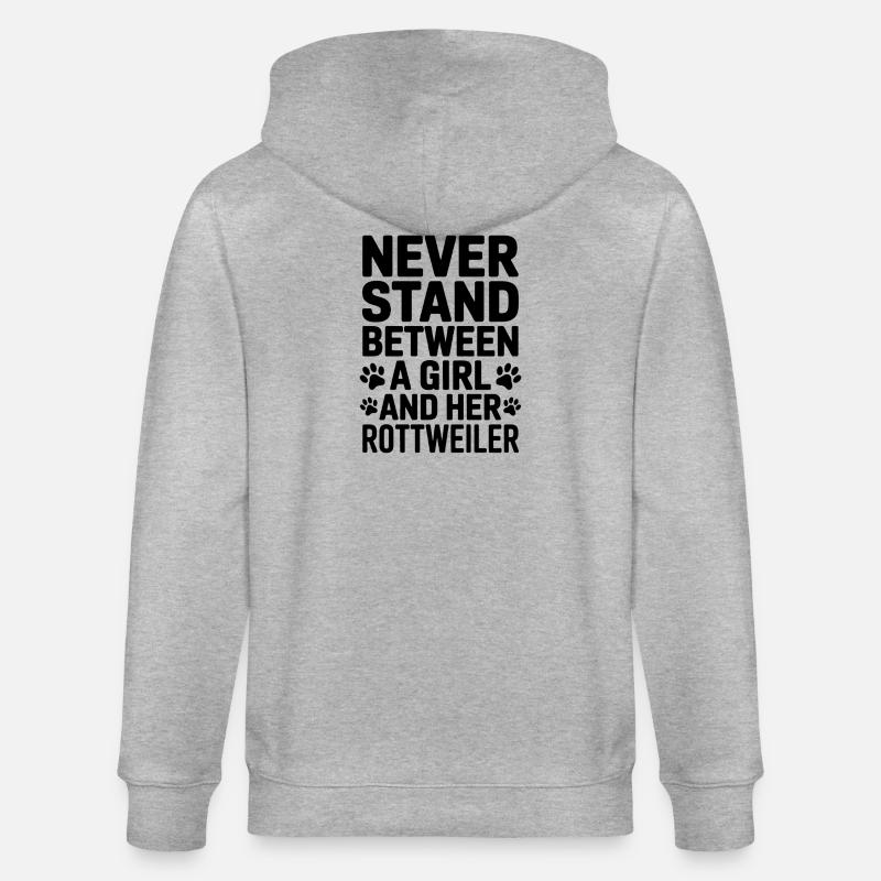 Rottweiler Spruch Mädchen Fun Rottweiler Geschenk - Stanley/Stella Unisex Bio-Kapuzenjacke CULTIVATOR  - Grau meliert